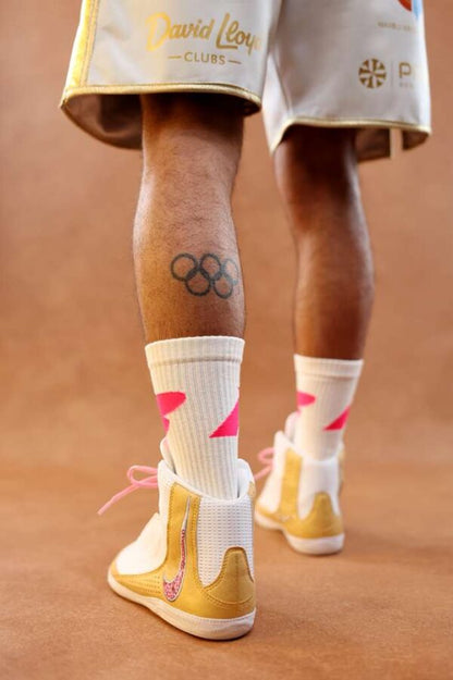 Matchroom Boxing Men's White Crew Socks – image 2